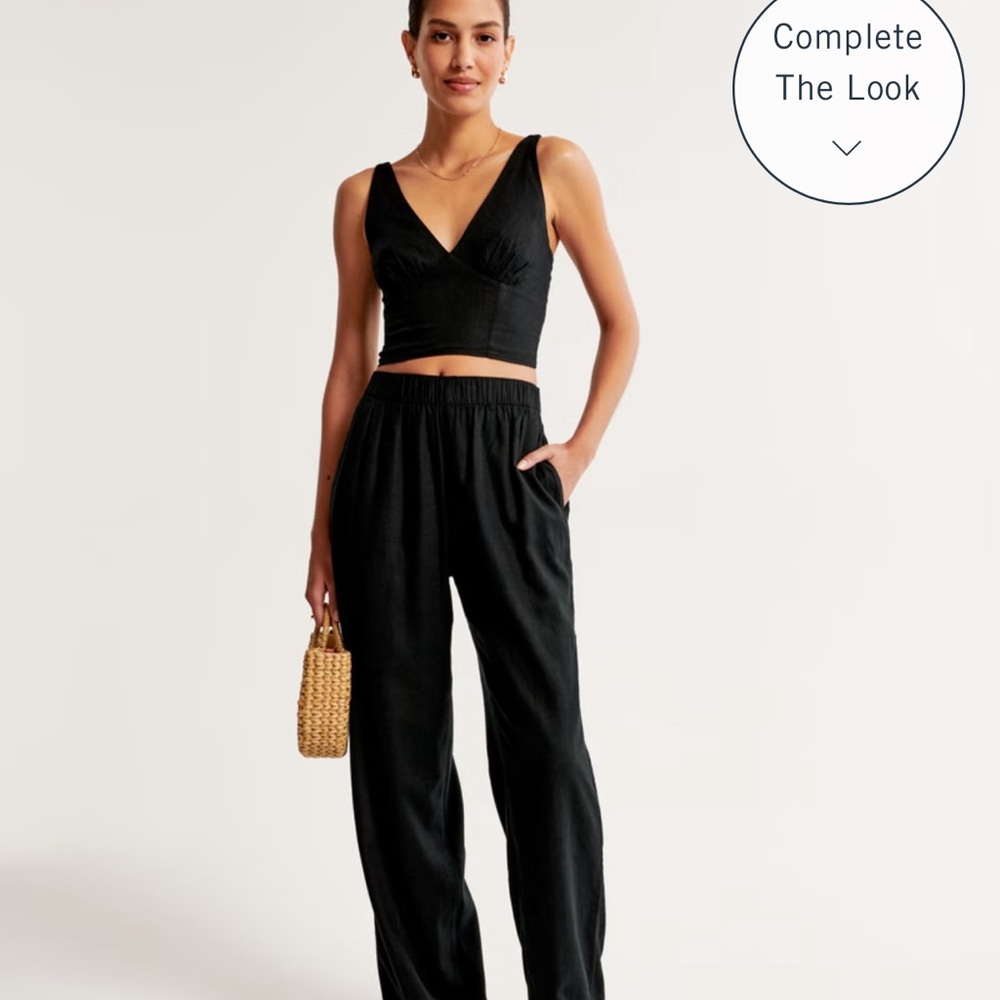 Black linen pants